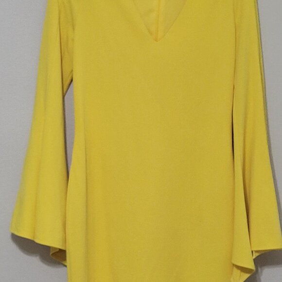 Yellow Flutter Sleeve Midi-Dress - Picture 1 of 8